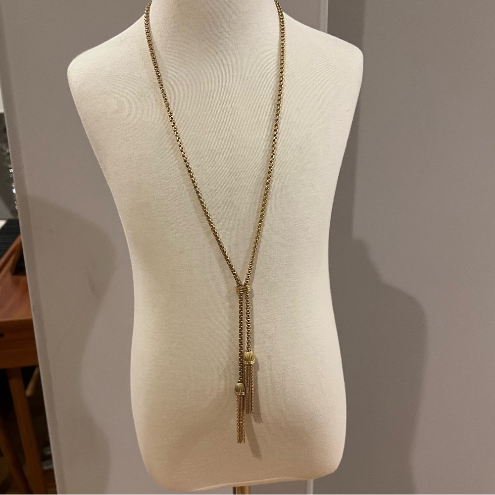 Kendra Scott Gold Lariat/Tassel Necklace